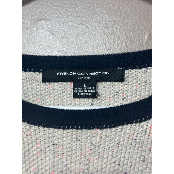 NWT French Connection Mozart Knit Cropped Cream Sweater Women's Large - Picture 4 of 11